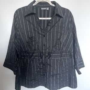 Apt. 9 Black Button Down Shirt 1X